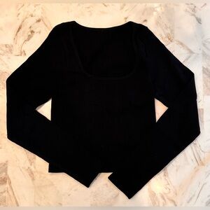 Classic Black Long Sleeve Women's Top